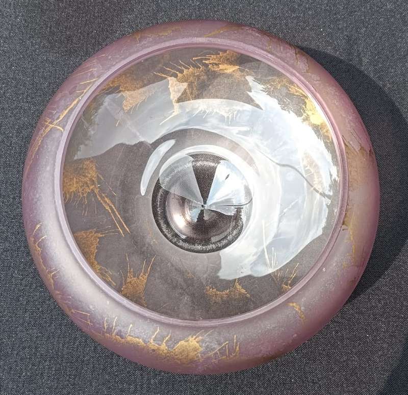Wonderful Kosta Boda Swedish Art Glass Lidded Bonbonier Acid Etched Design
