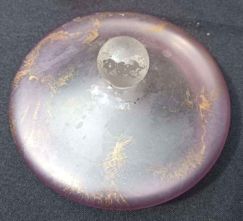 Wonderful Kosta Boda Swedish Art Glass Lidded Bonbonier Acid Etched Design