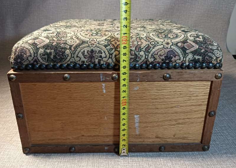 Vintage Needlepoint Mini Kist and Footstool 33cm Wide 21cm High