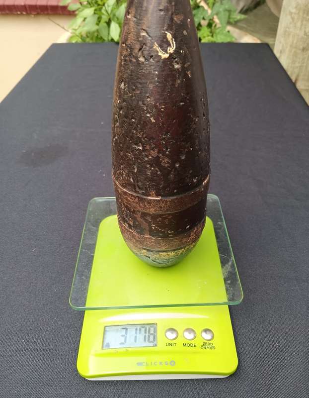 Inert WWII Era British ML 3-Inch MK 2 Mortar with 6 Tail Vanes
