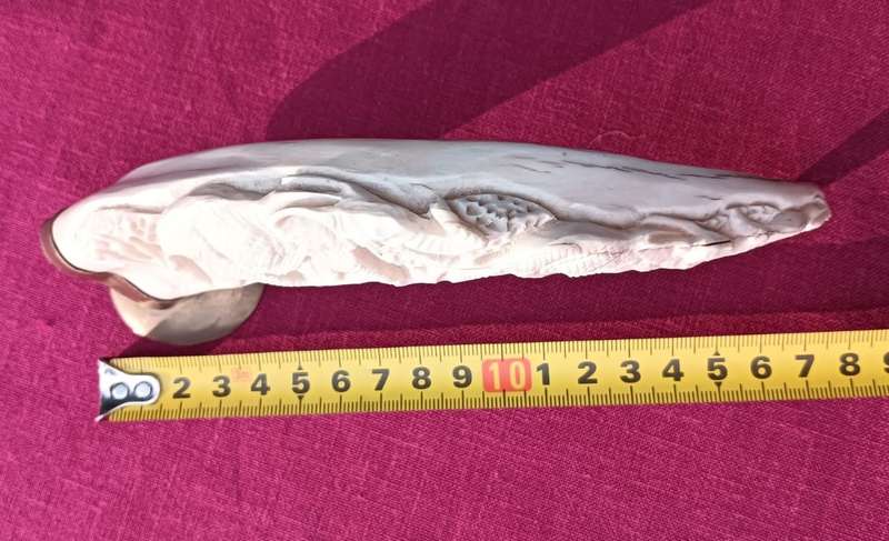 Beautifully Hand Carved Warthog Tusk With Brass Mount