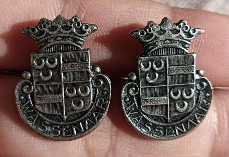 Wassenaar Family Crest Silver Metal Whale Back Cufflinks