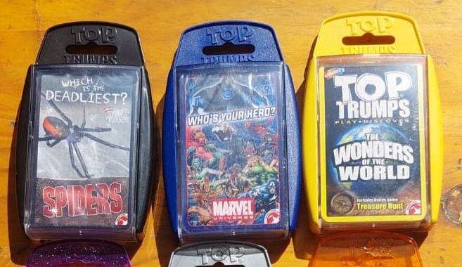 Batch of 9 TOP TRUMPS CARD SETS All in Hard Plastic Casings and in Good Condition Set 1 of 2