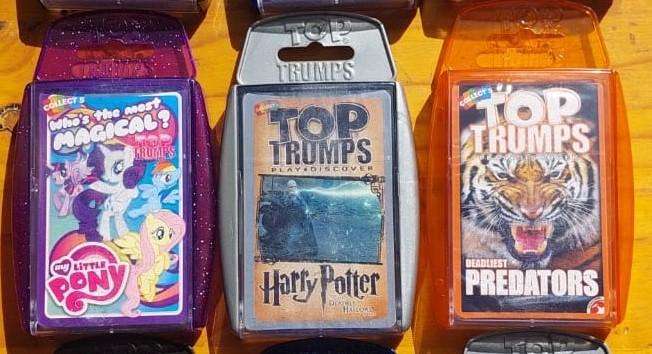 Batch of 9 TOP TRUMPS CARD SETS All in Hard Plastic Casings and in Good Condition Set 1 of 2