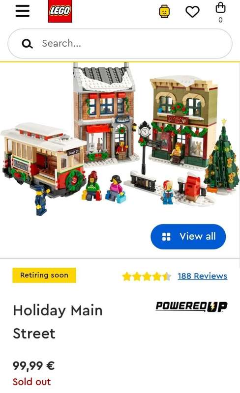 Lego Creator Holiday Main Street Tram Part of Set 10308 - Around 98% Complete - Retired 2024