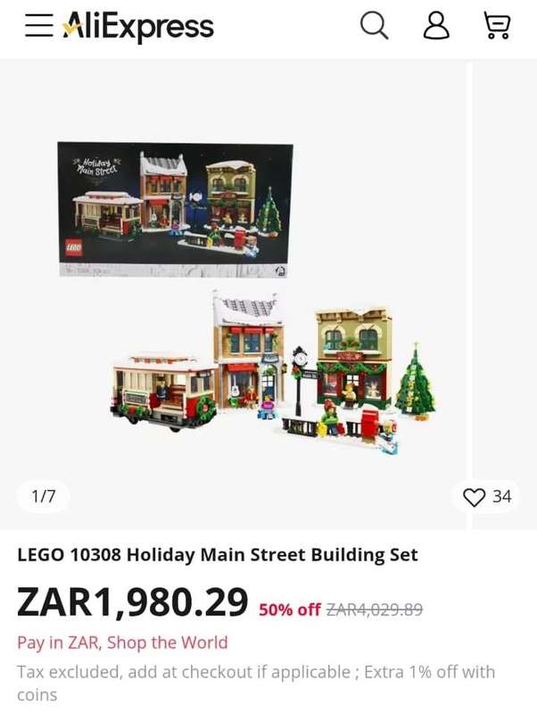 Lego Creator Holiday Main Street Tram Part of Set 10308 - Around 98% Complete - Retired 2024