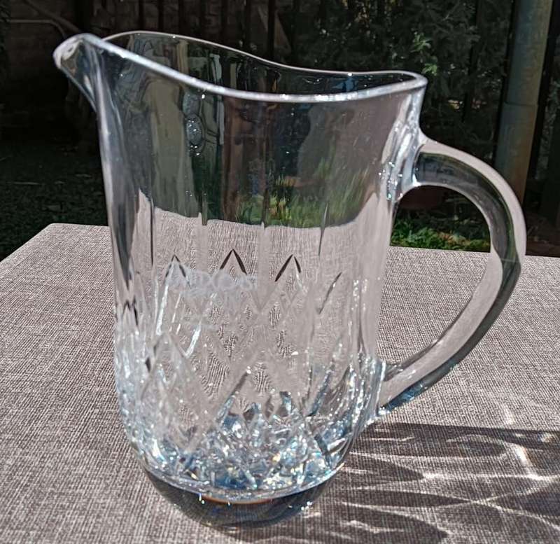 Wild Coast Sun 1987 Christmas Crystal Jug Large 19cm High Heavy 1.36kg Rings at Slightest Ping!