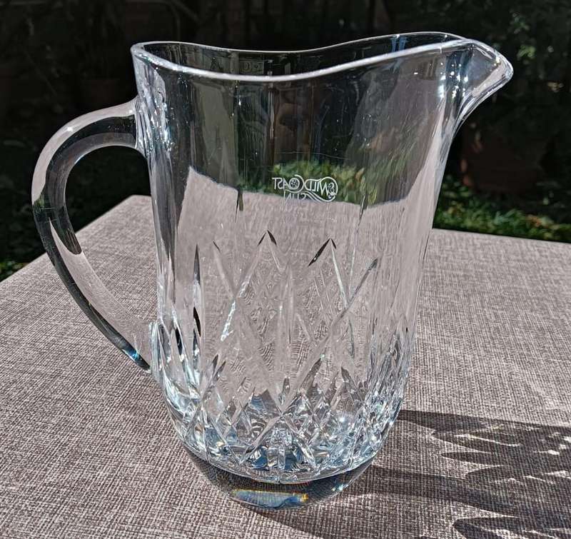 Wild Coast Sun 1987 Christmas Crystal Jug Large 19cm High Heavy 1.36kg Rings at Slightest Ping!