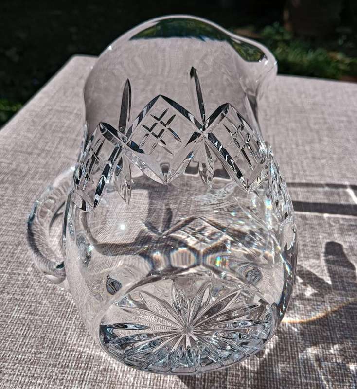 Wild Coast Sun 1987 Christmas Crystal Jug Large 19cm High Heavy 1.36kg Rings at Slightest Ping!