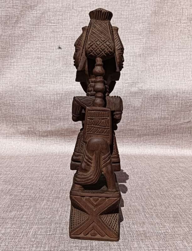 Yoruba Nigeria Horseman Warrior Wooden Statue by Master Carver Ayo Bankole
