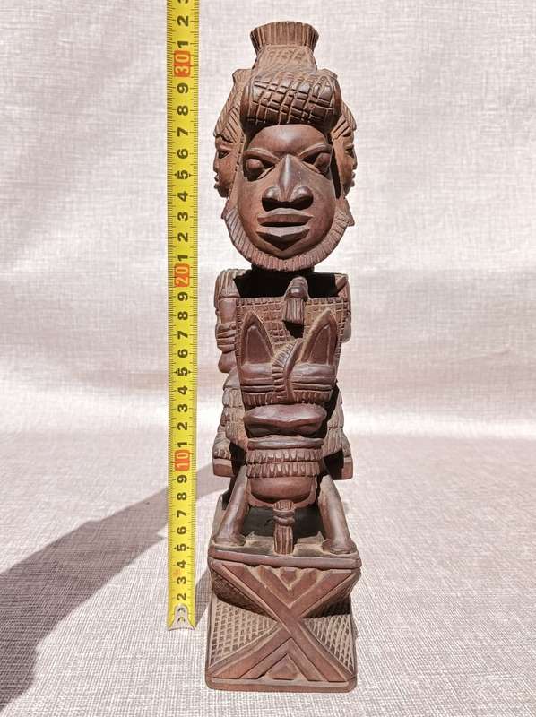 Yoruba Nigeria Horseman Warrior Wooden Statue by Master Carver Ayo Bankole