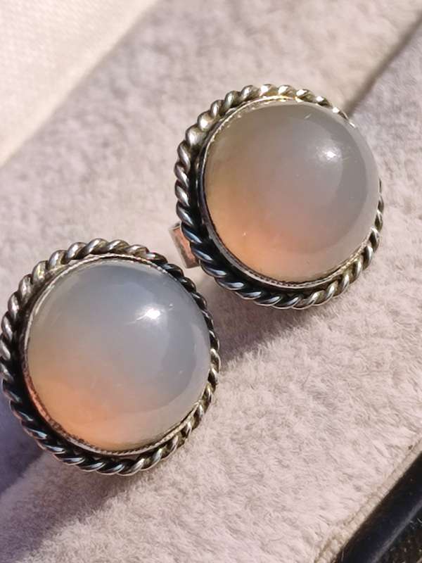 Aqua Chalcedony Sterling Earrings