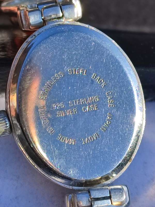 Rare Sterling Amber Insert Vintage Watch