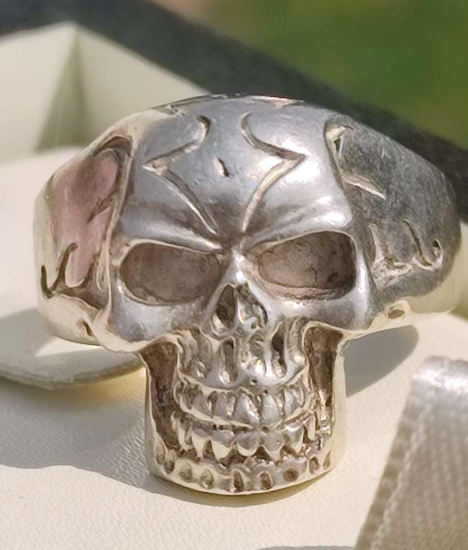 Solid Vintage Sterling Skeleton Ring