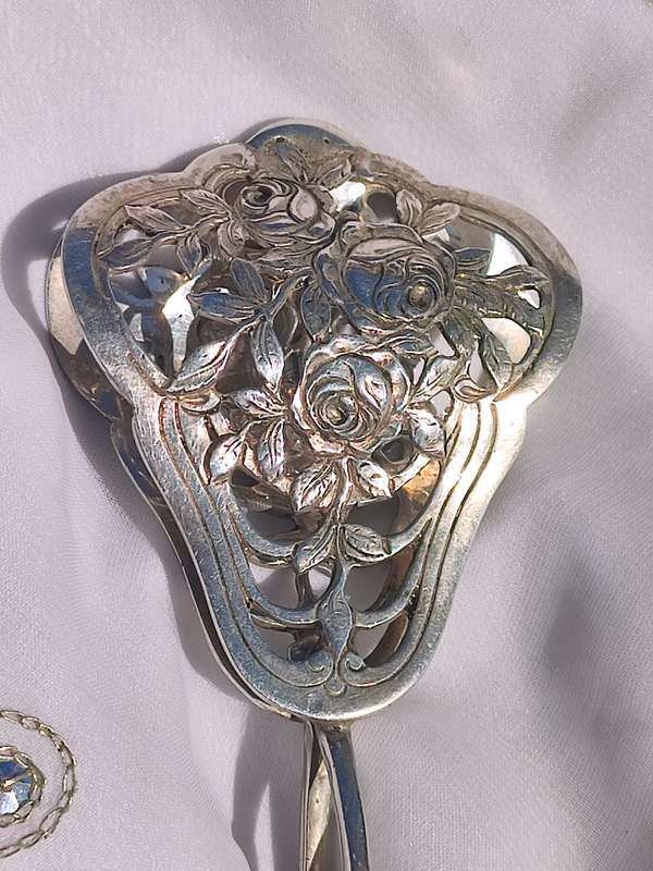 Large Antique Solid Silver Breakfast Tong