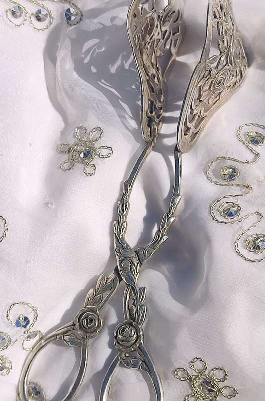 Large Antique Solid Silver Breakfast Tong