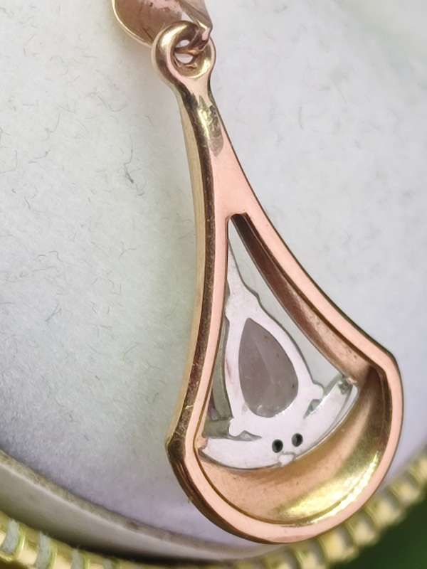 9ct Rose Gold Diamond Amethyst Pendant