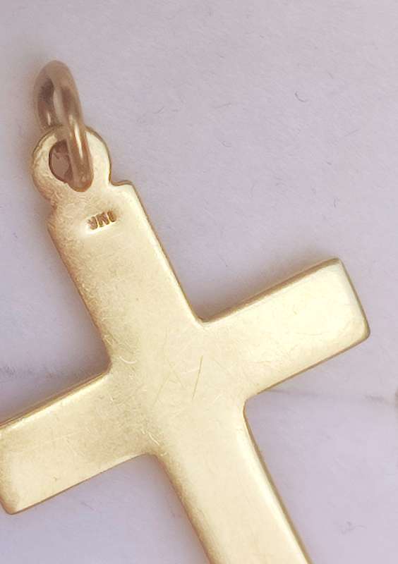 9ct Gold Solid Vintage Cross Pendant