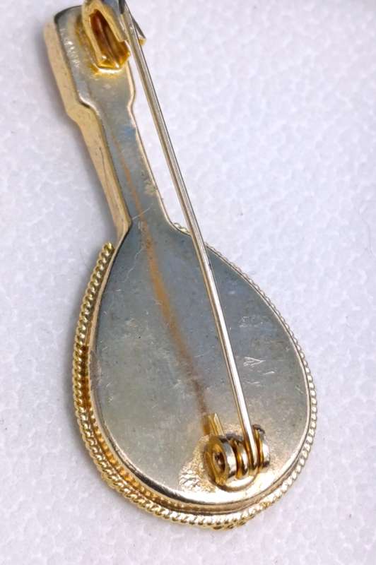 Vintage Micro Mosaic Guitar Brooch