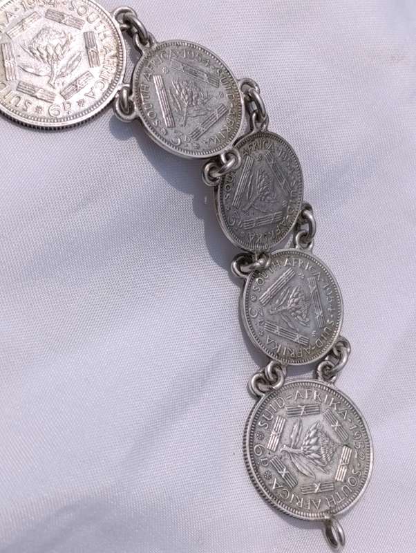 Vintage Silver Tickey Coin Bracelet