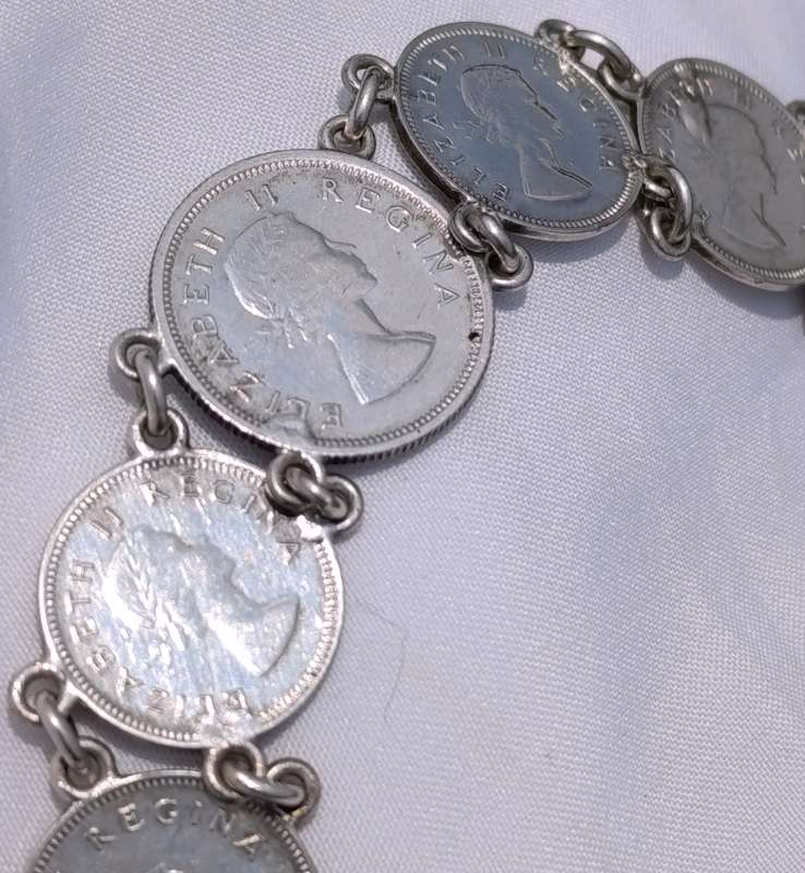 Vintage Silver Tickey Coin Bracelet