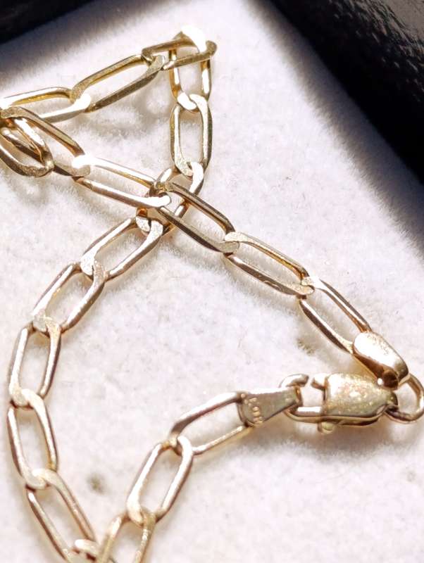 9ct Gold 3MM Flat Link Bracelet