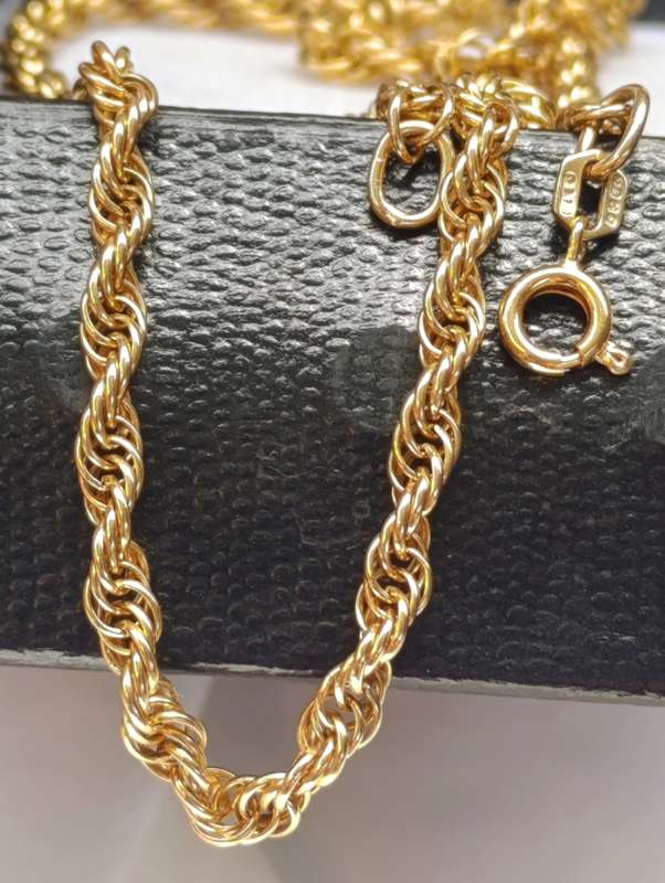 9ct Gold 4MM Vintage Rope Chain