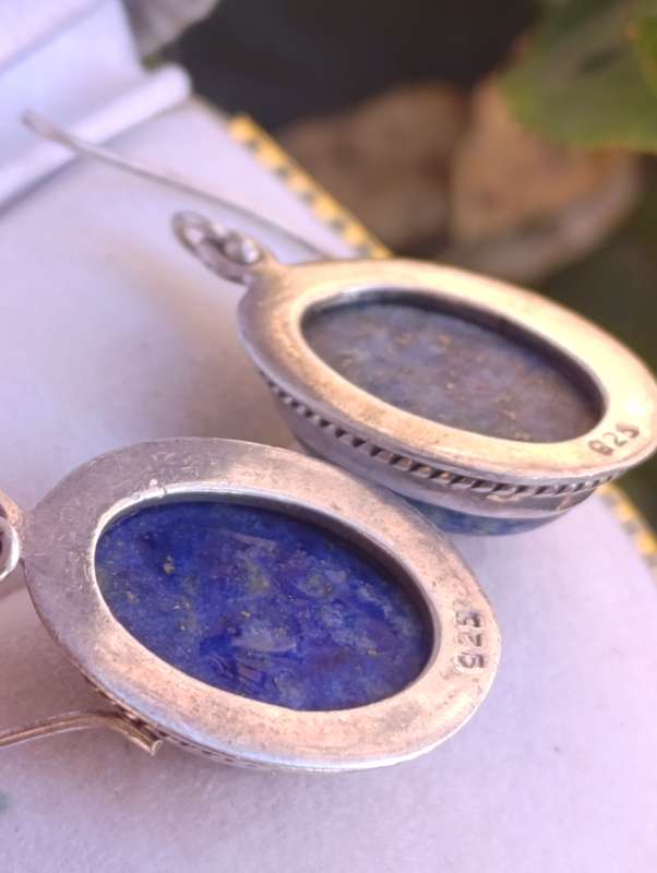 Sterling Lapis Lazuli Drop Earrings