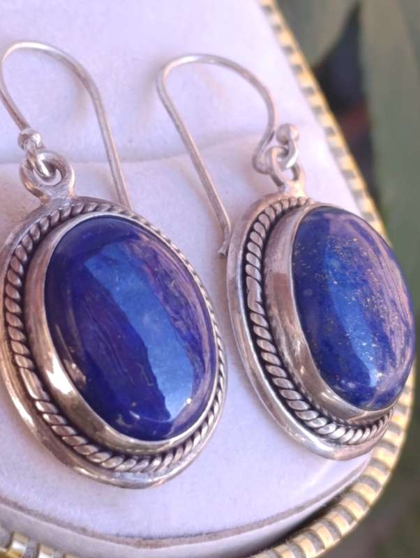 Sterling Lapis Lazuli Drop Earrings