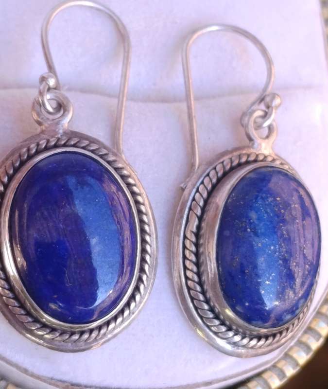Sterling Lapis Lazuli Drop Earrings