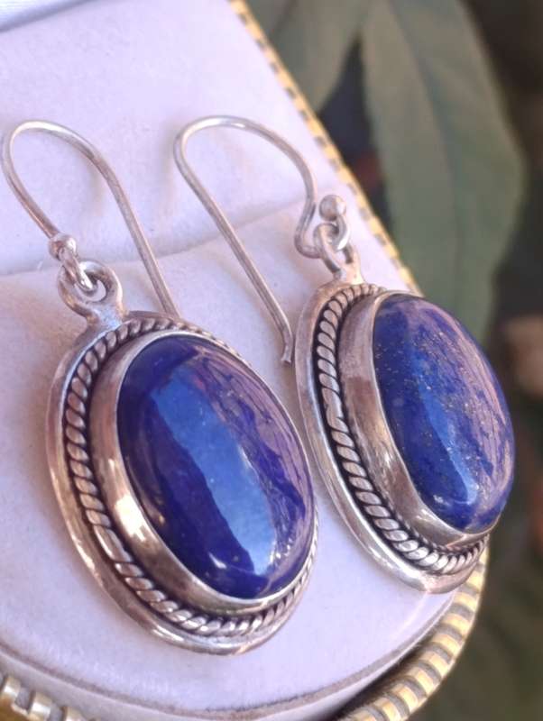 Sterling Lapis Lazuli Drop Earrings