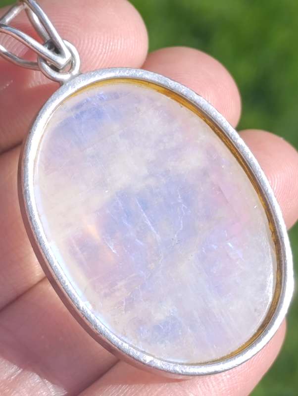 Large Moonstone Sterling Pendant
