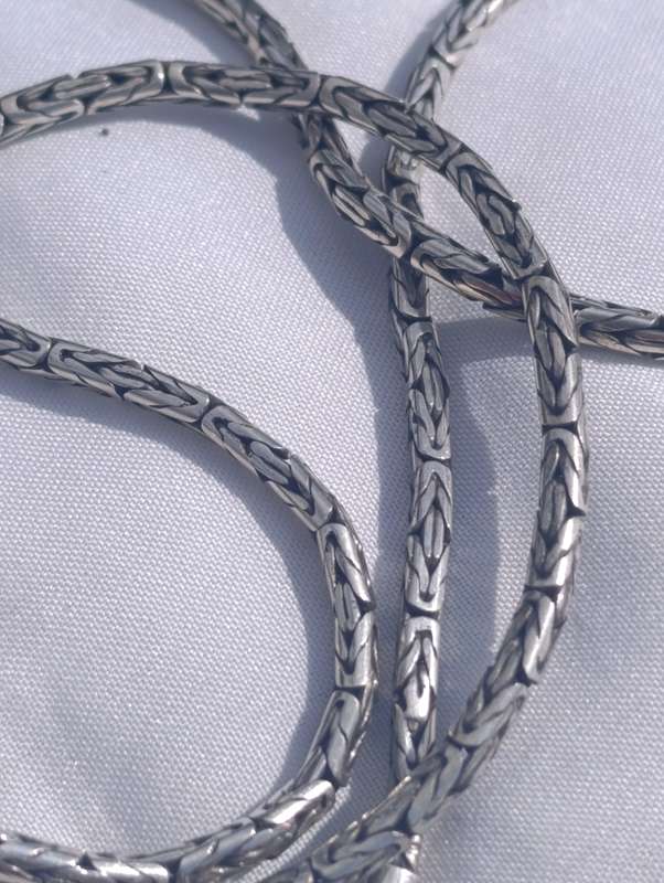 Vintage Sterling Silver Byzantine Chain