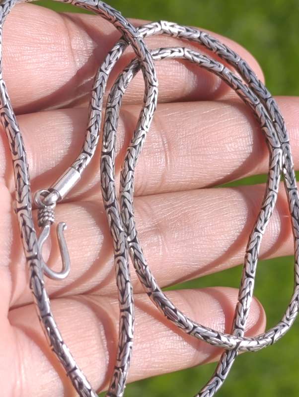 Vintage Sterling Silver Byzantine Chain