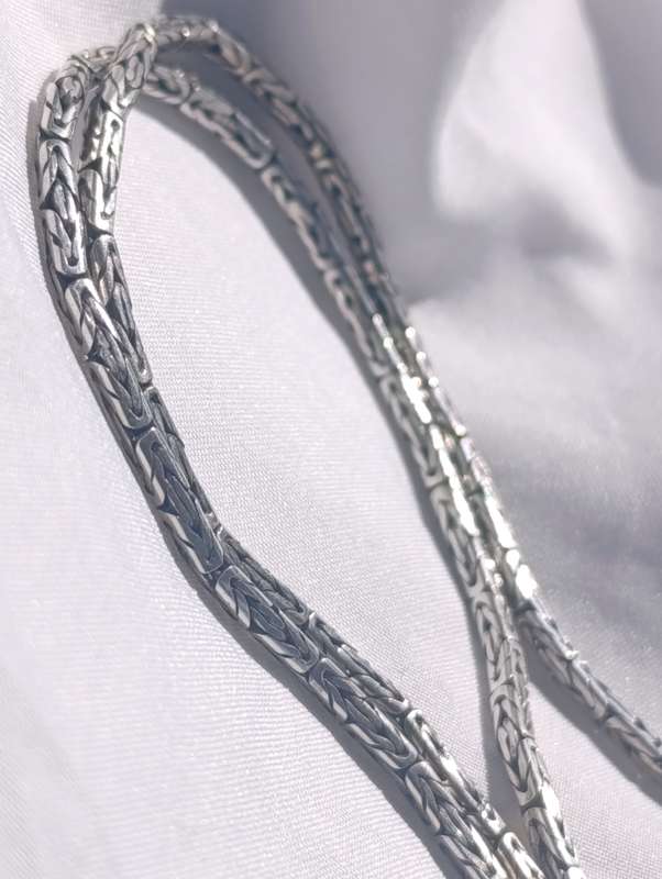 Vintage Sterling Silver Byzantine Chain