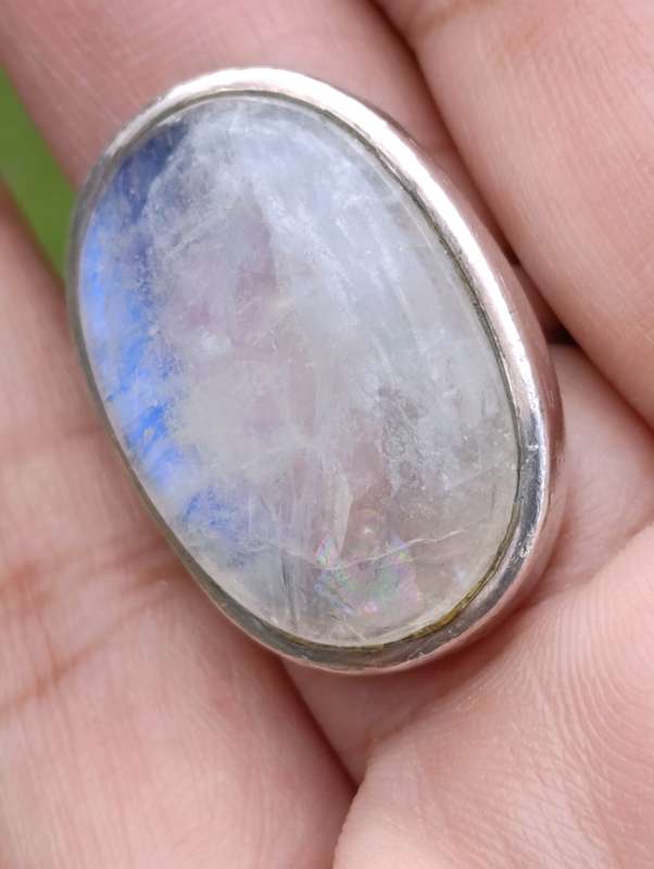 Large Moonstone Sterling Ring
