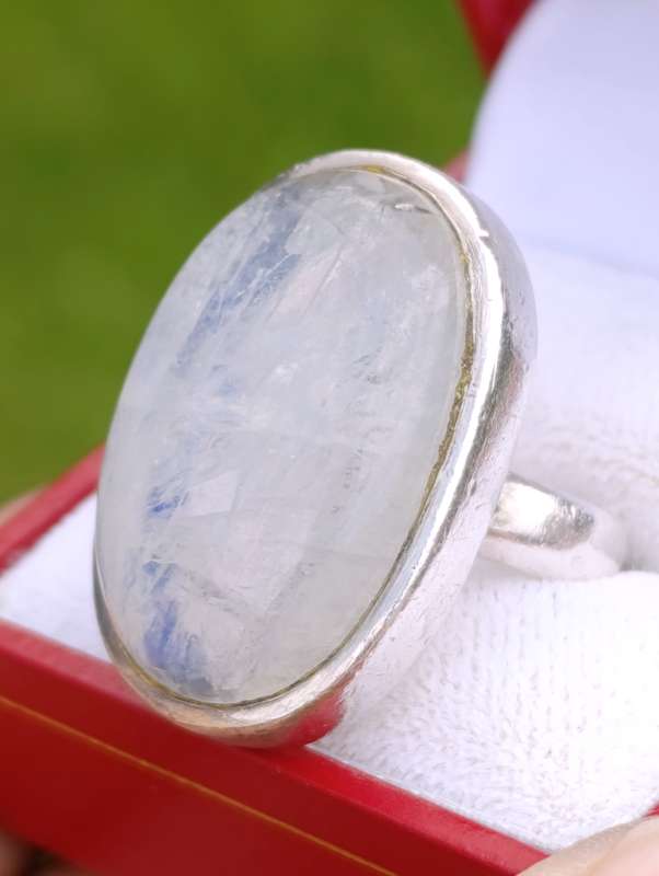 Large Moonstone Sterling Ring