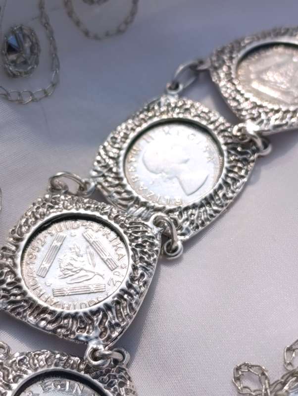 Sterling Vintage Tickey Coin Bracelet