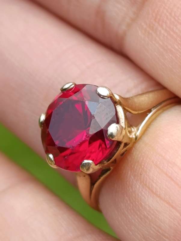9ct Gold Crown Victorian Ruby Ring