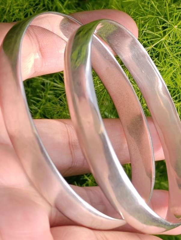 Solid Sterling Vintage 9MM Bangle Set