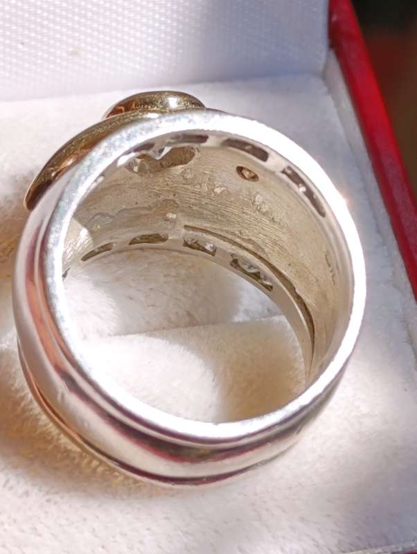 Vintage 9ct & Sterling Combination Ring