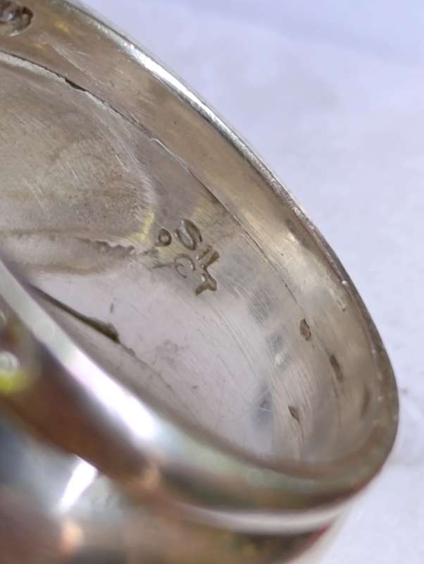 Vintage 9ct & Sterling Combination Ring