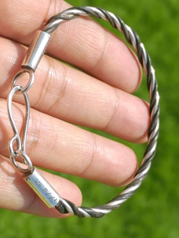 Sterling Elephant Hair Vintage Bracelet