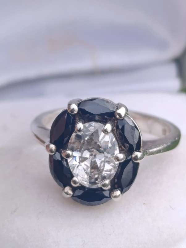 Sterling Vintage Onyx Designer Ring