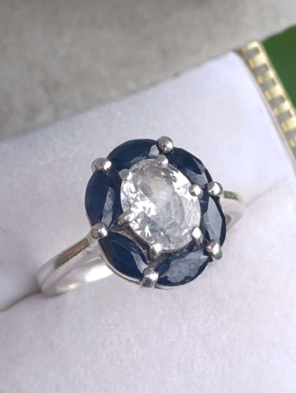 Sterling Vintage Onyx Designer Ring