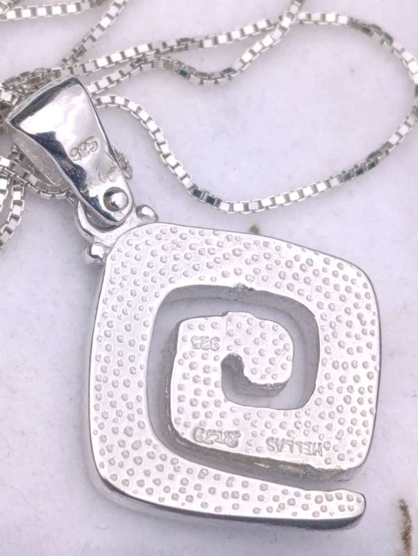 Greek Blue Opal Sterling Silver Pendant