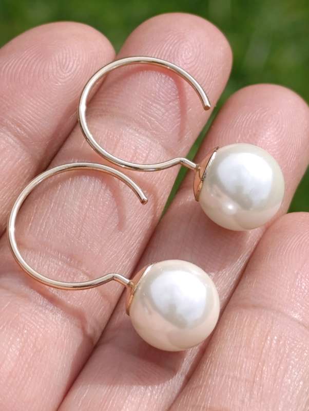 Vintage Large Pearl Hook Earrings
