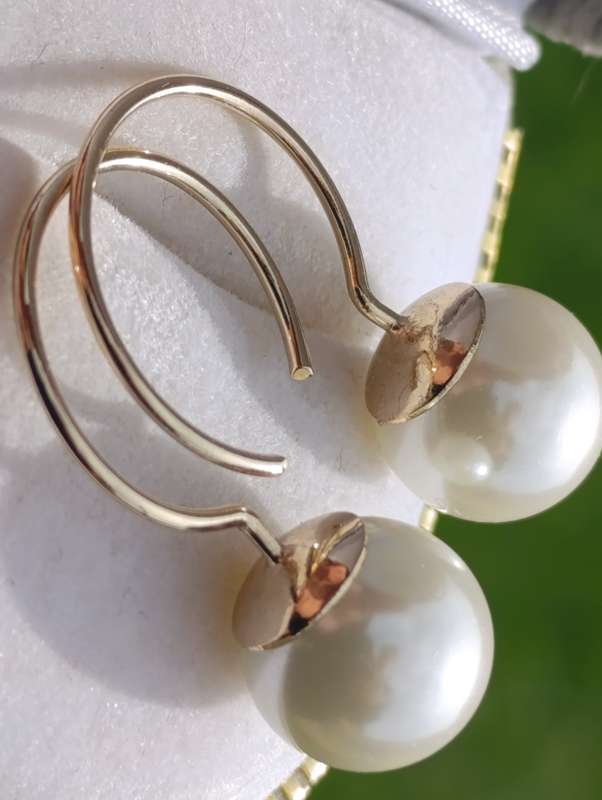 Vintage Large Pearl Hook Earrings