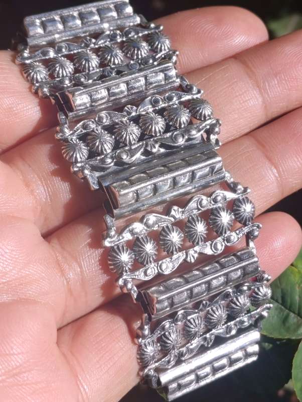 Vintage Candida Sterling Wide Bracelet