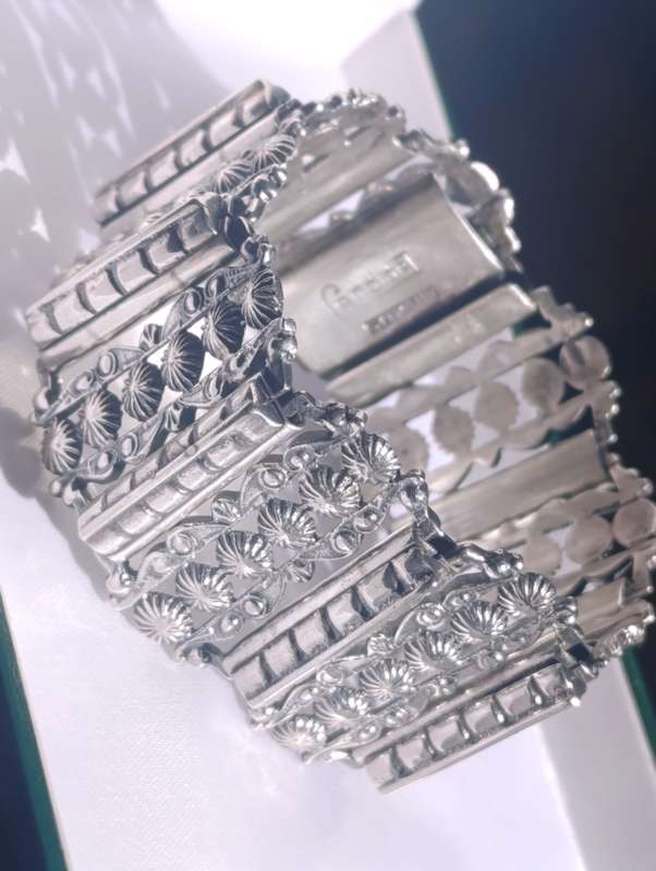 Vintage Candida Sterling Wide Bracelet
